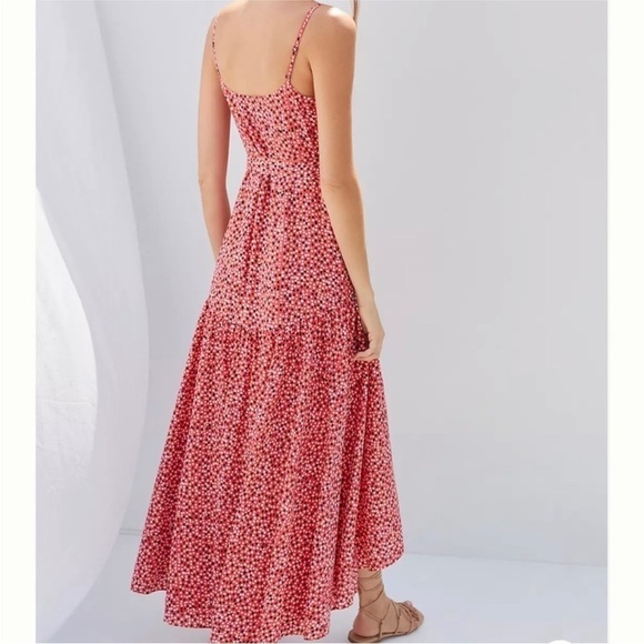 Hutch Womens Orange Polka Dots Maxi Wrap Dress Xsmall - Picture 2 of 7